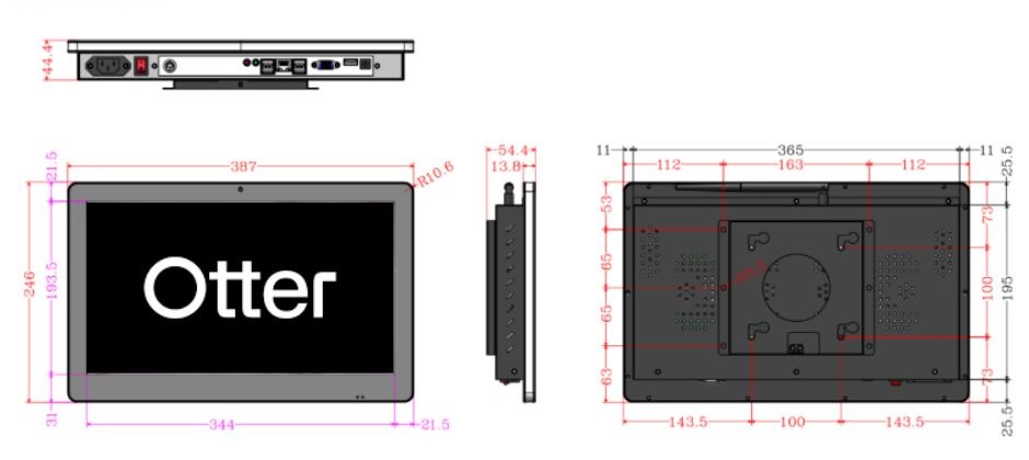 15.6" Geekland KDS Dimensions