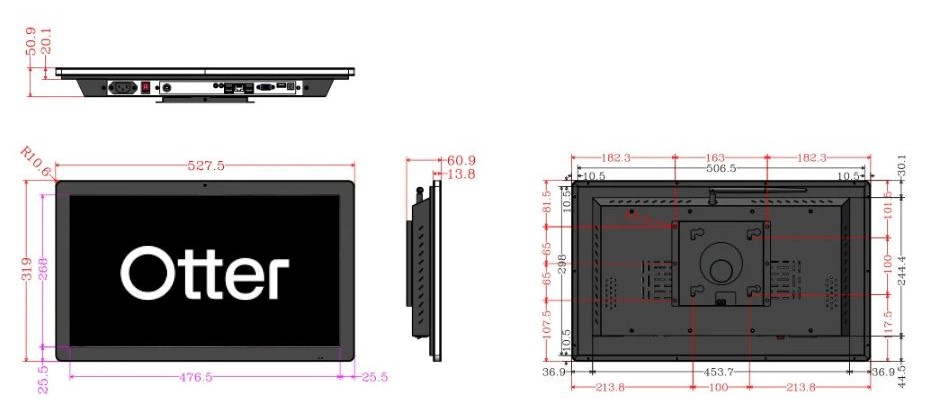 21.5" Geekland KDS Dimensions