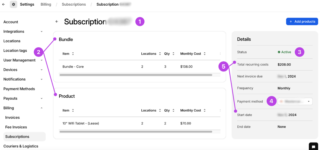 Subscription Details