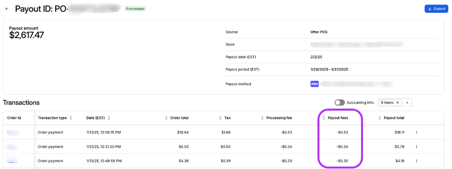 Payout Fees