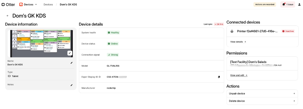 Device Details Page
