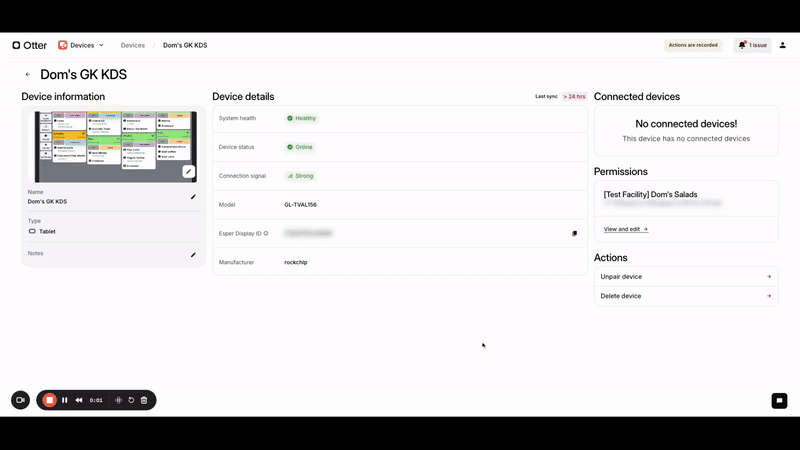 Permissions Section Device Details GIF