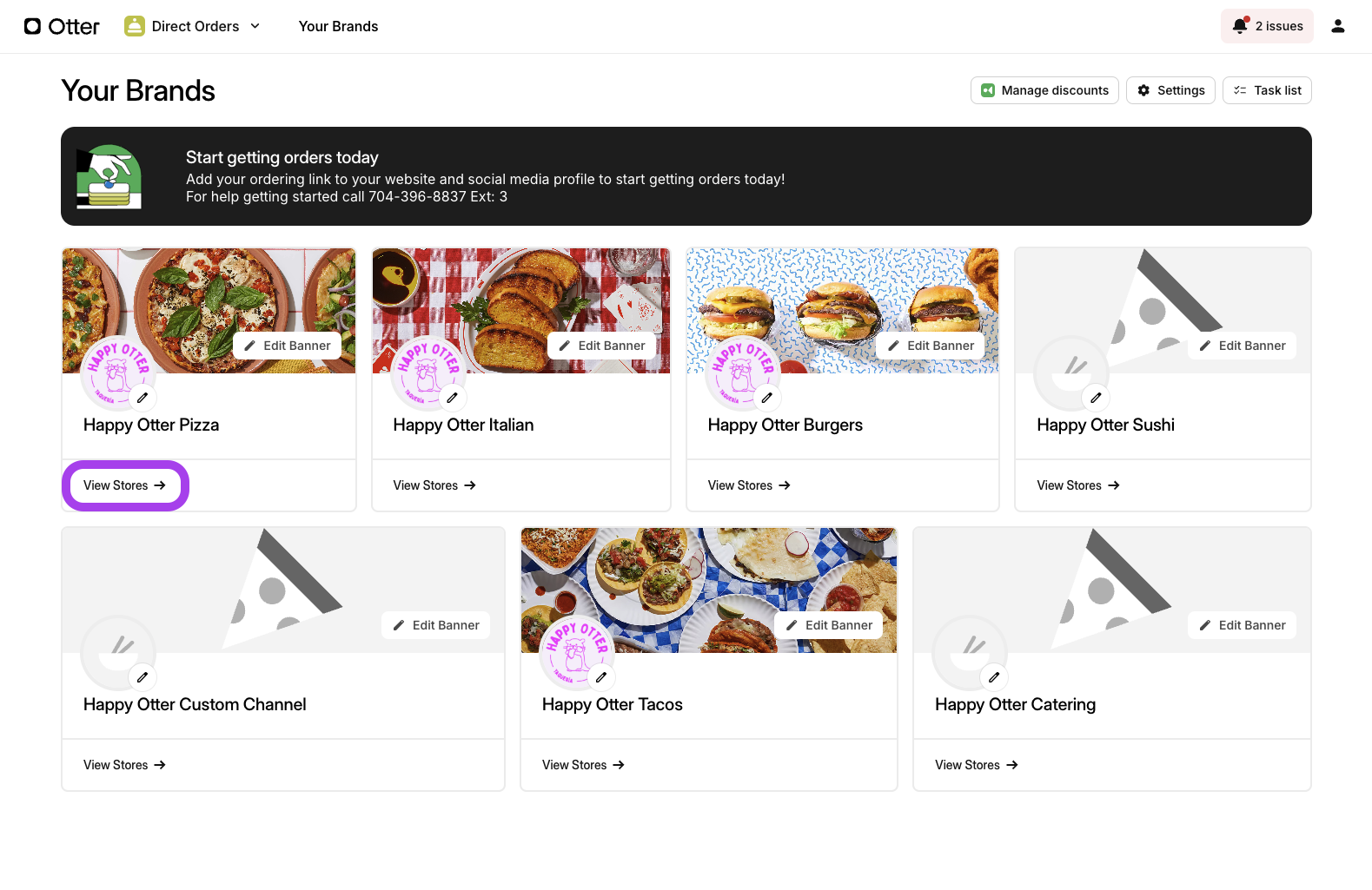 View Stores in Direct Orders App
