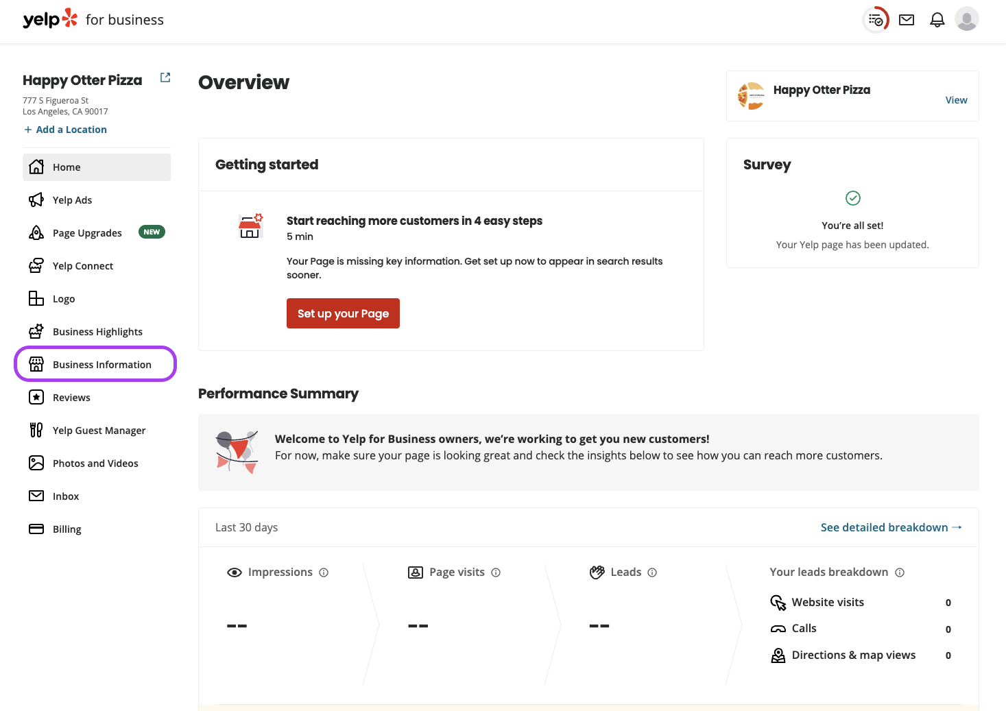 Yelp Business Information