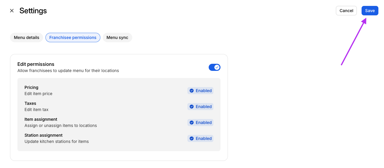 Save Button- Settings