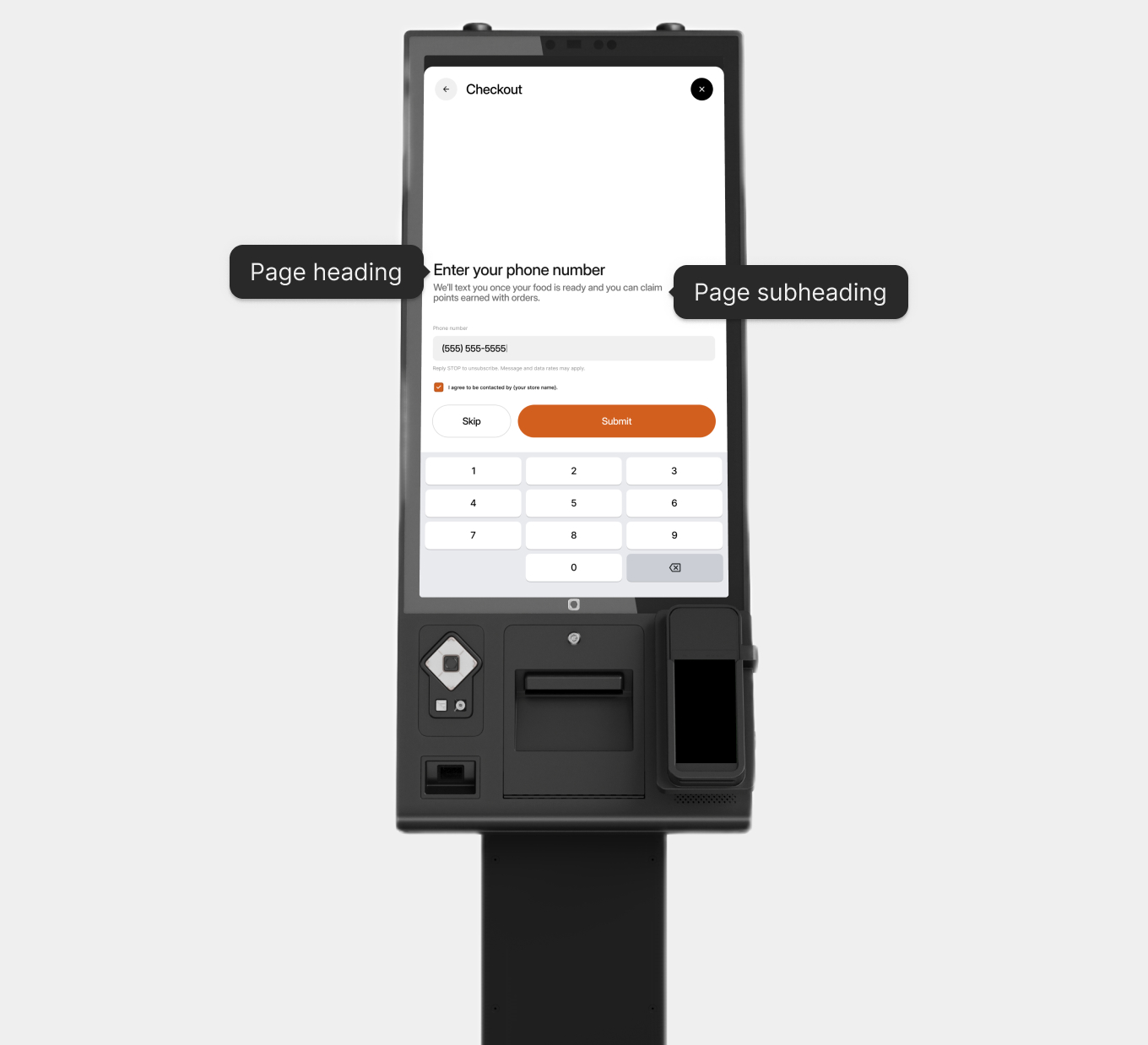 Phone Number Screen Kiosk Settings [Portraits]