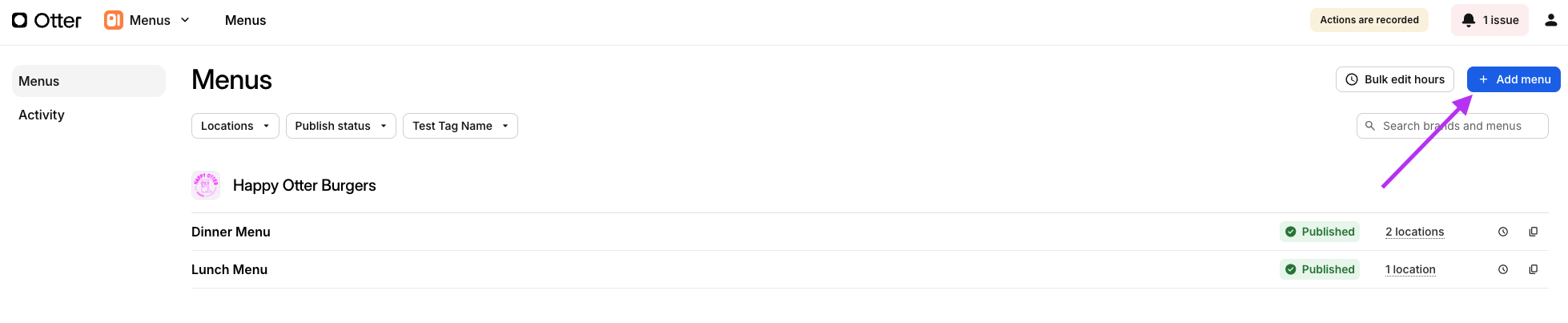 Add Menu Button