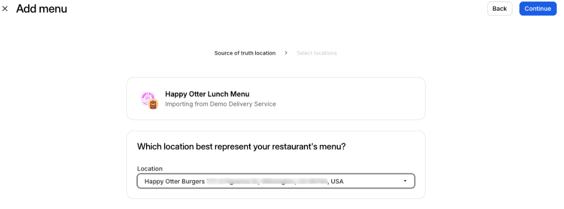 Import Location Select