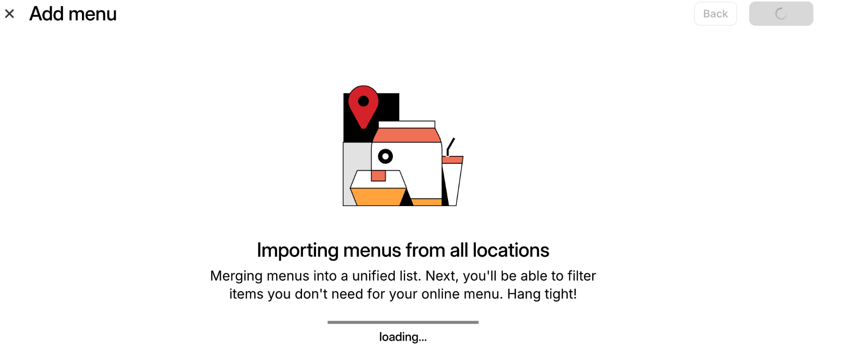 Menu Import Confirmation