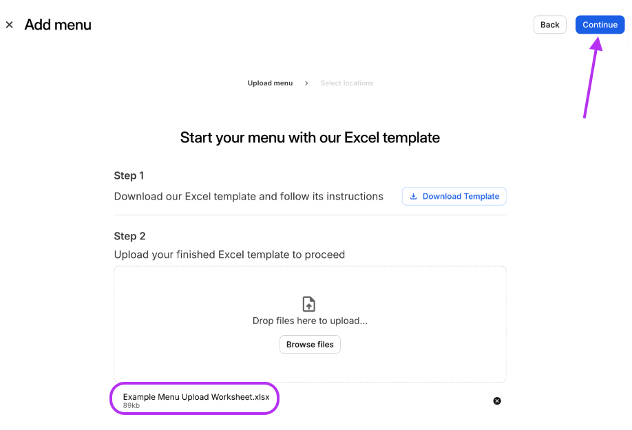 Excel Upload Listed
