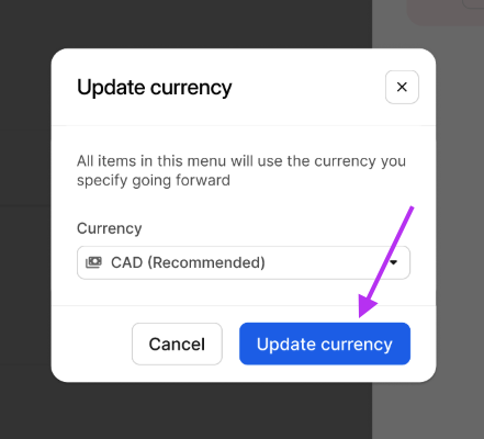 Update Currency Suggestion