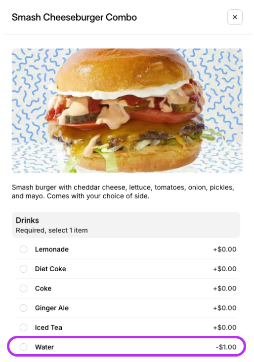Negative Price Example