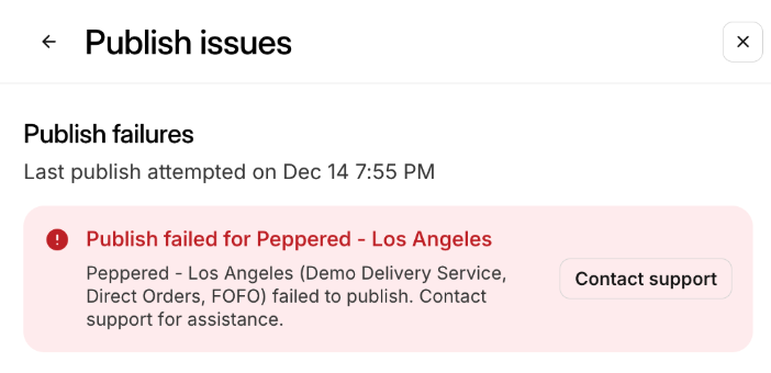 Non-descript Publish Error