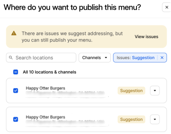 Pre-publish Warning