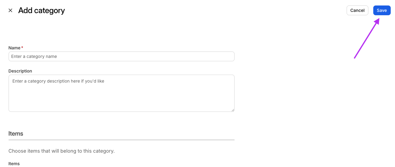 Add Category Save Button