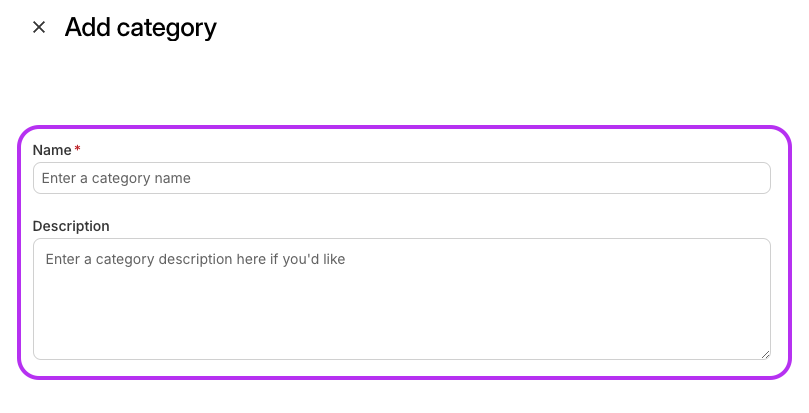 Category Info Section