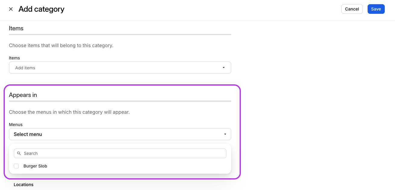 Appears In Section Category