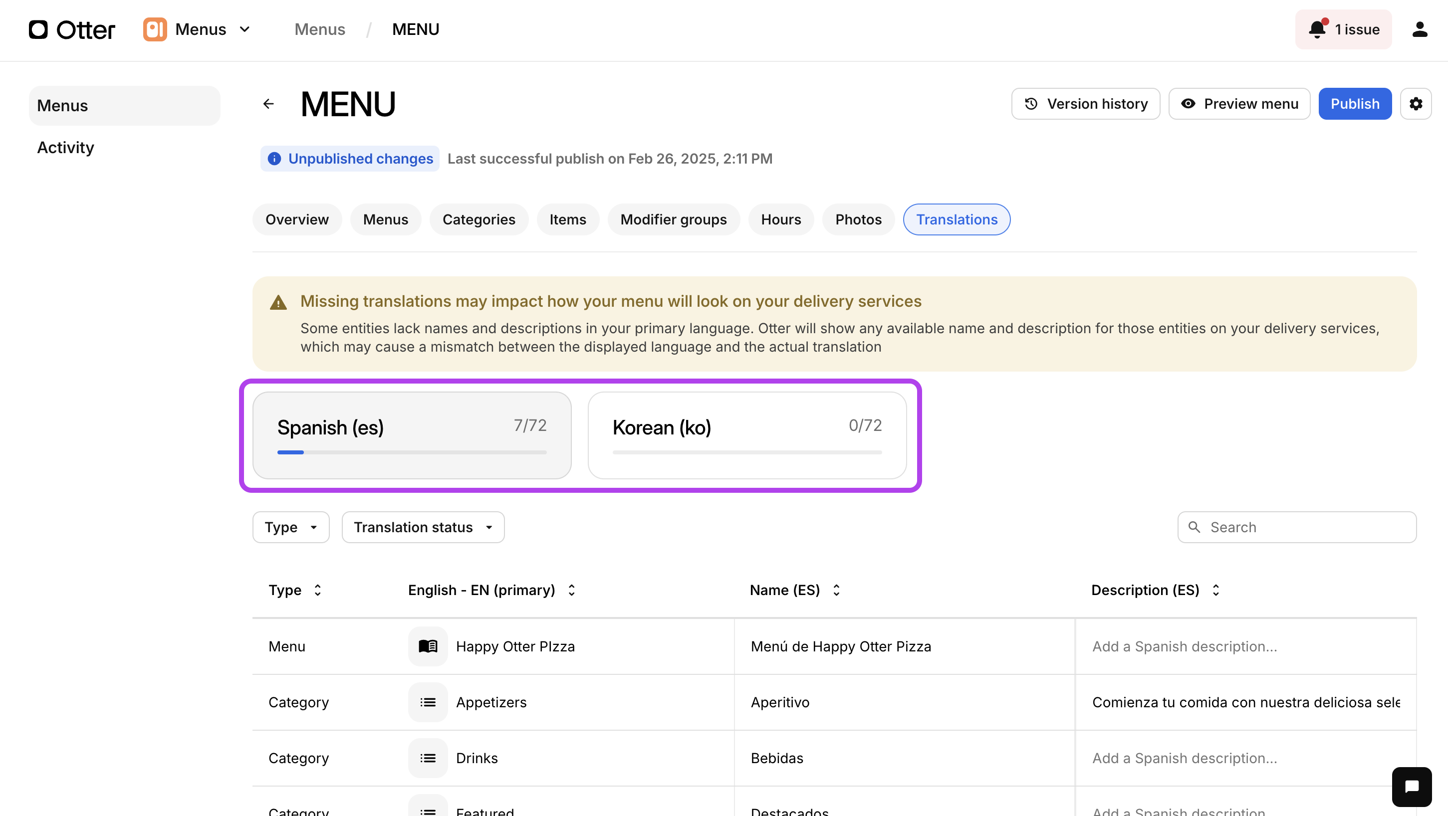 Language Translations Blocks