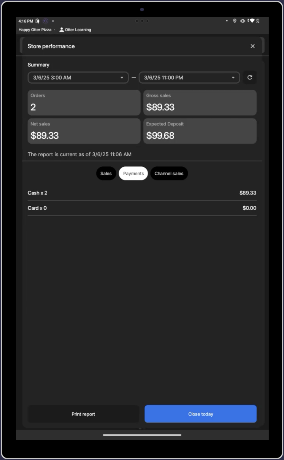 Payments | Store Performance