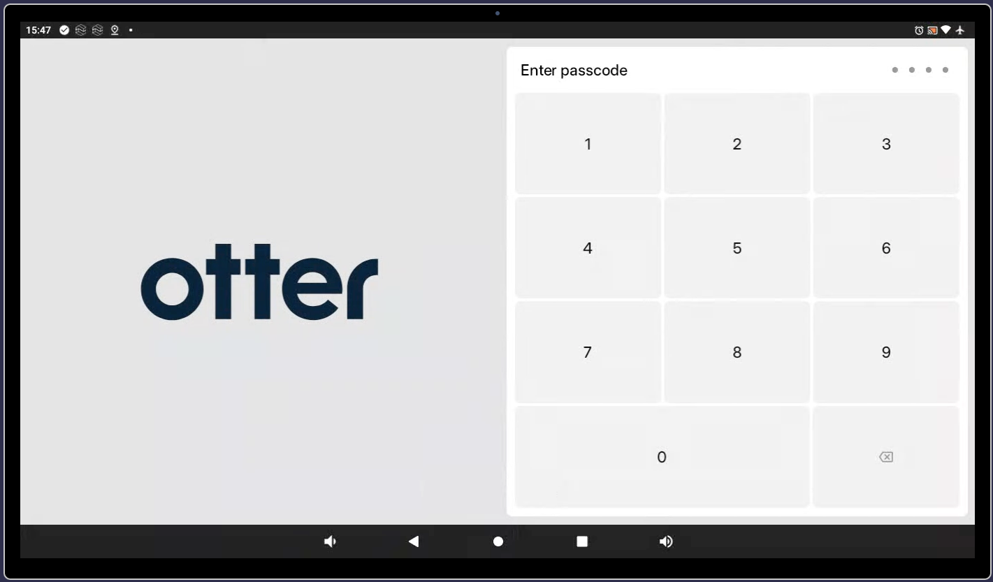 PIN Code Login Screen
