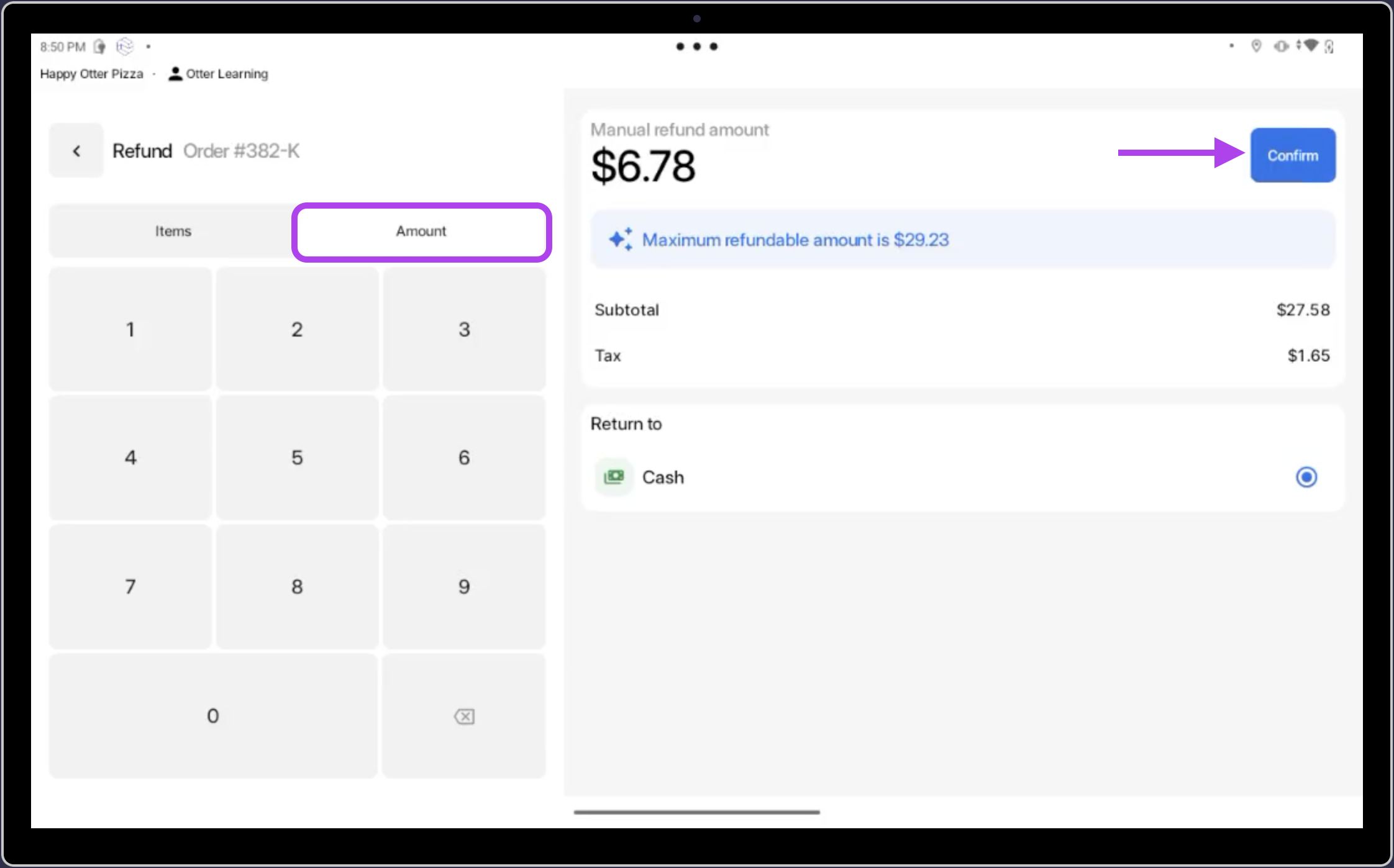 Dollar Amount Refund