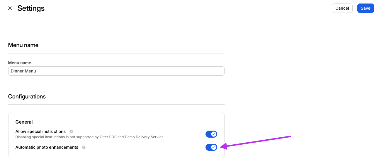 Meu Settings Auto Enhance