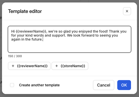 Template editor