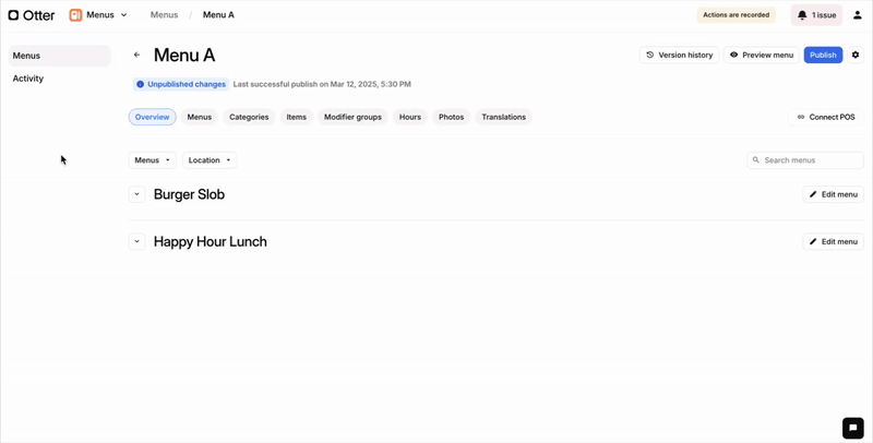 Menu Overview Edit & View GIF