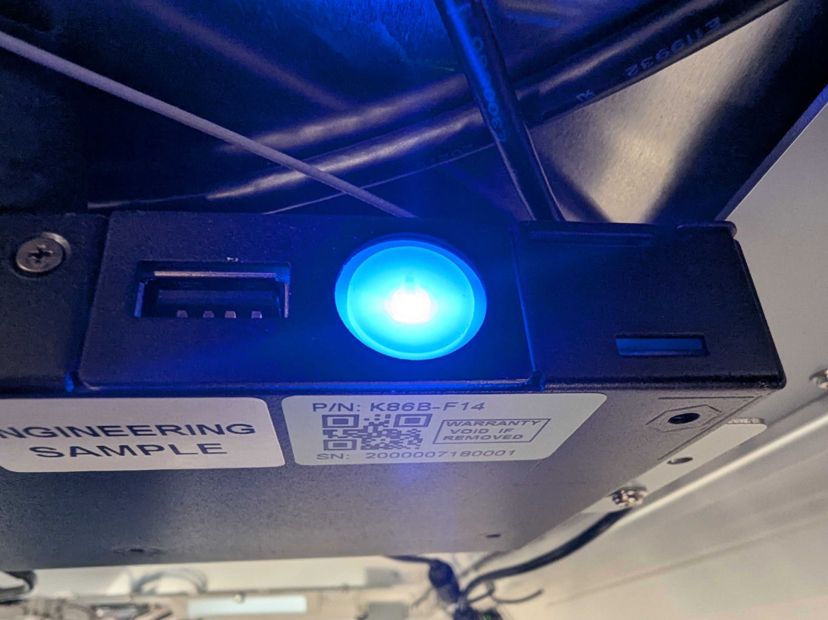 Power Button ON (Blue Light)