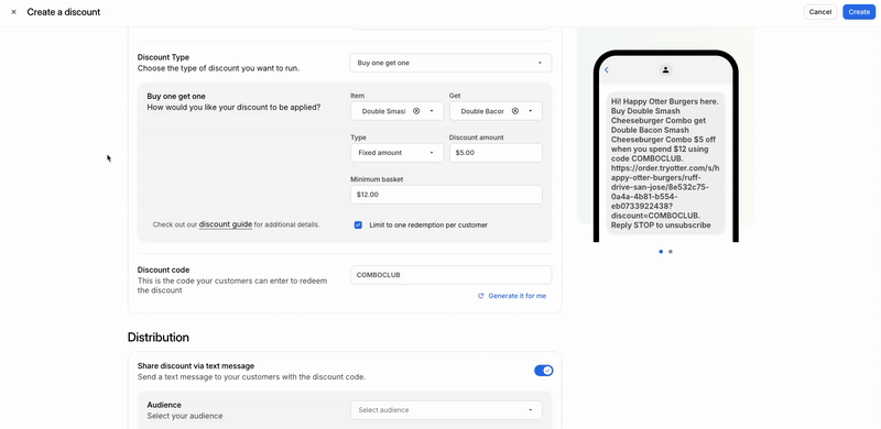 Text Distribution Settings Discount GIF
