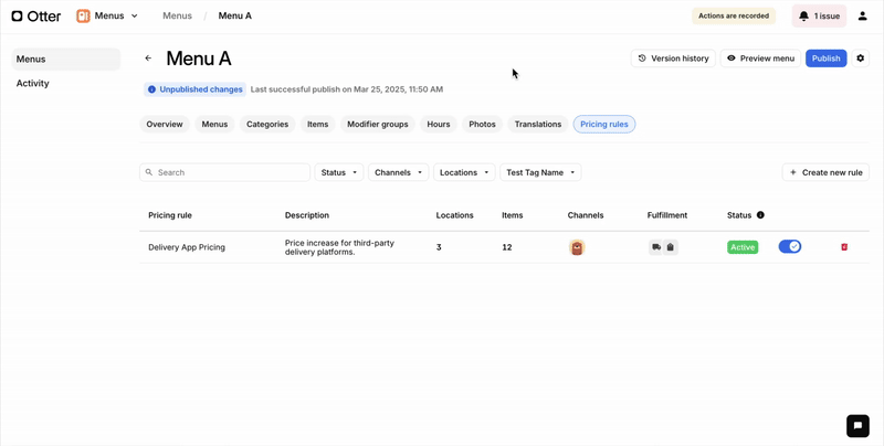 Pricing Rule Status Toggle GIF