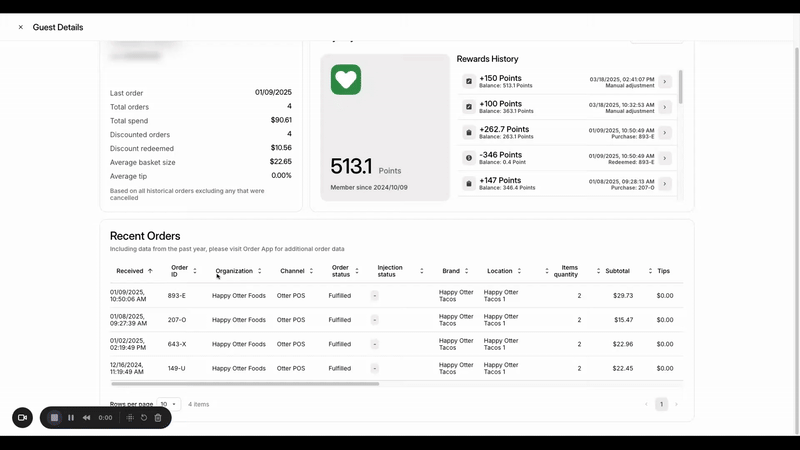 Recent Orders Overview- Guest Directory GIF