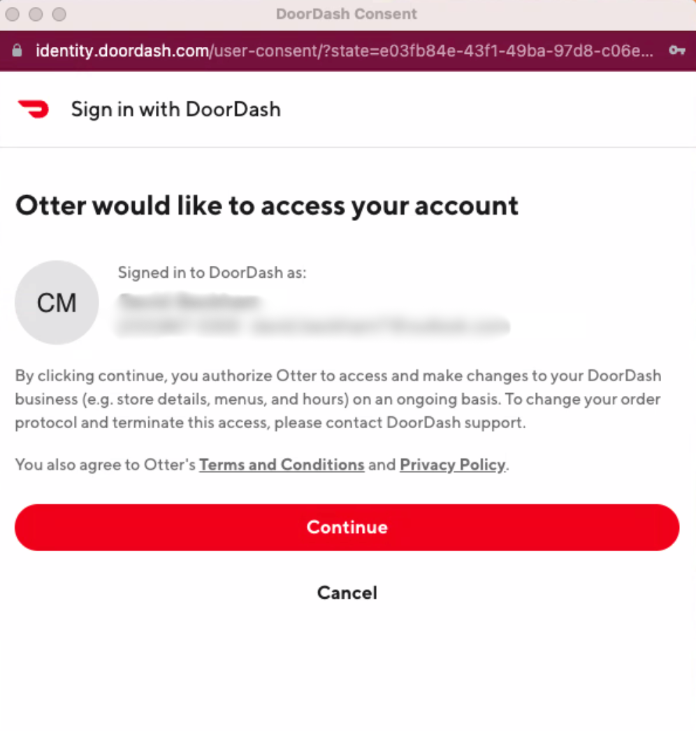 DoorDash Consent