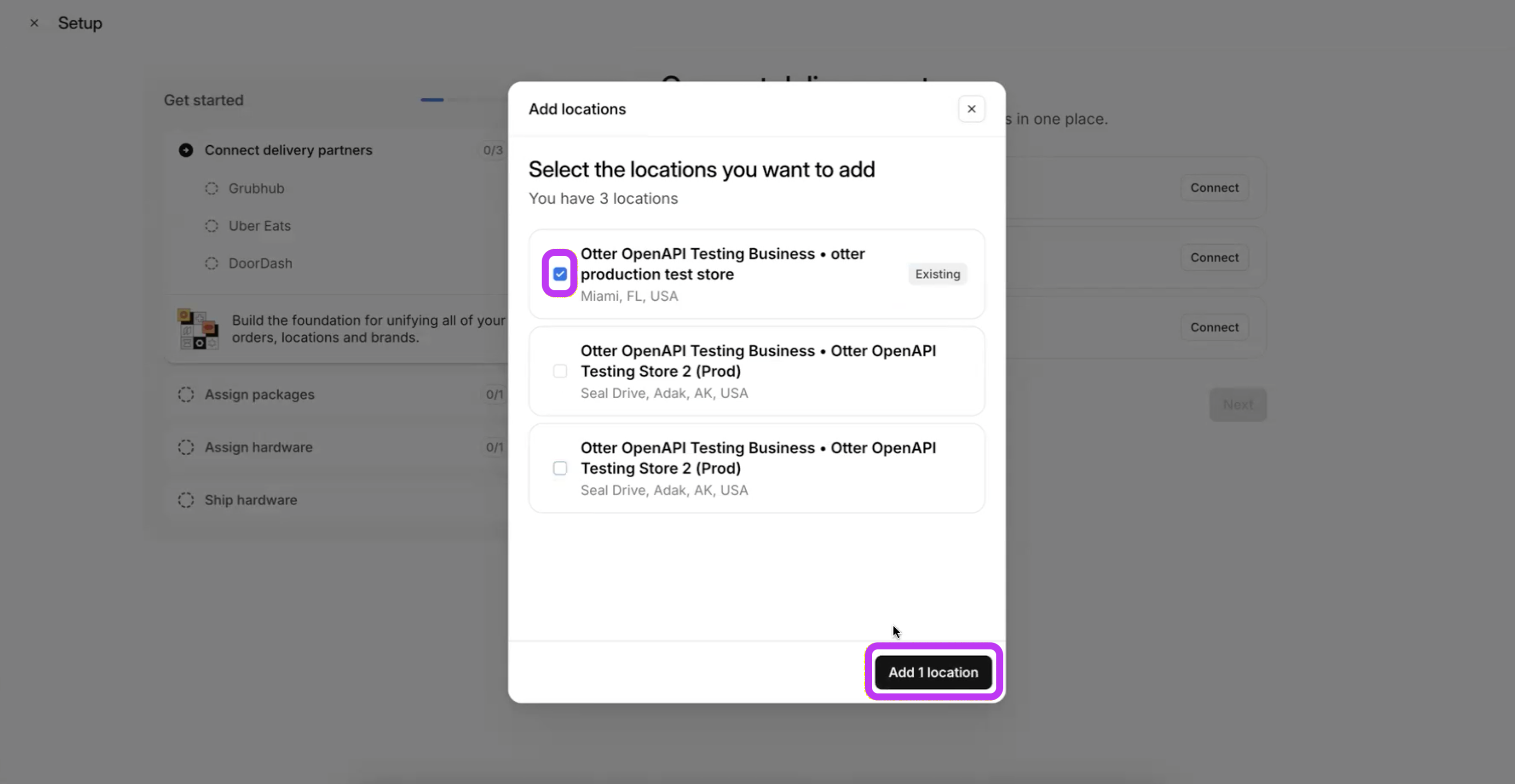Add Locations for DoorDash