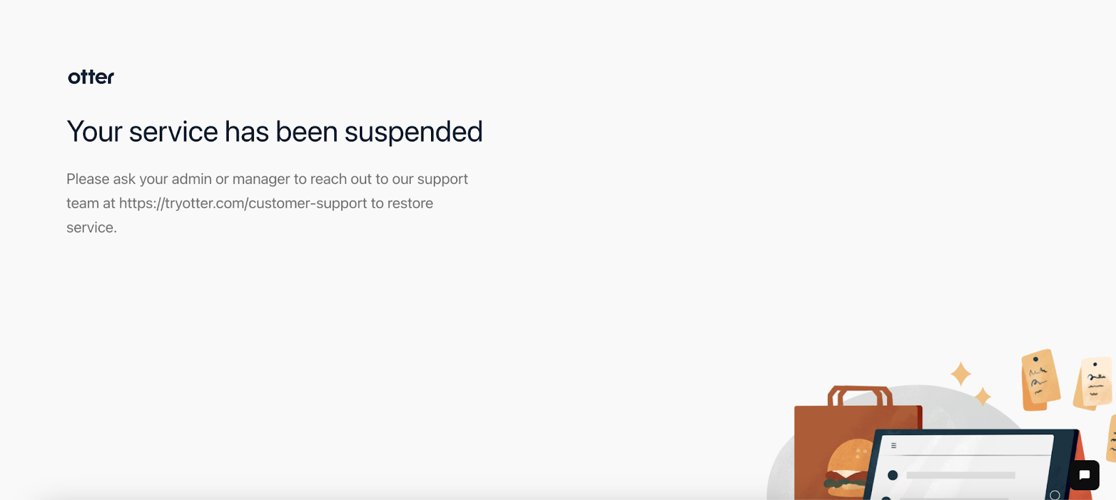 Your service has been suspended (Web Order Manager)