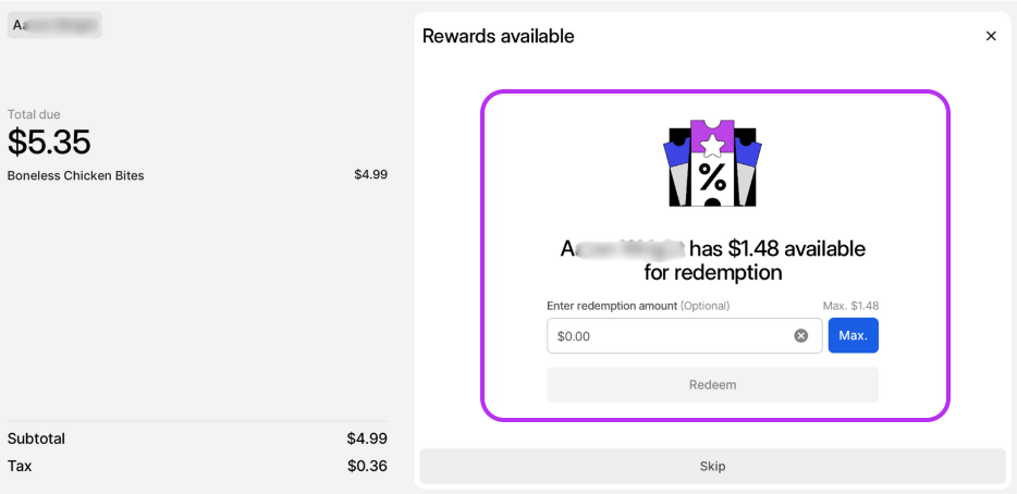 Checkout Redemption
