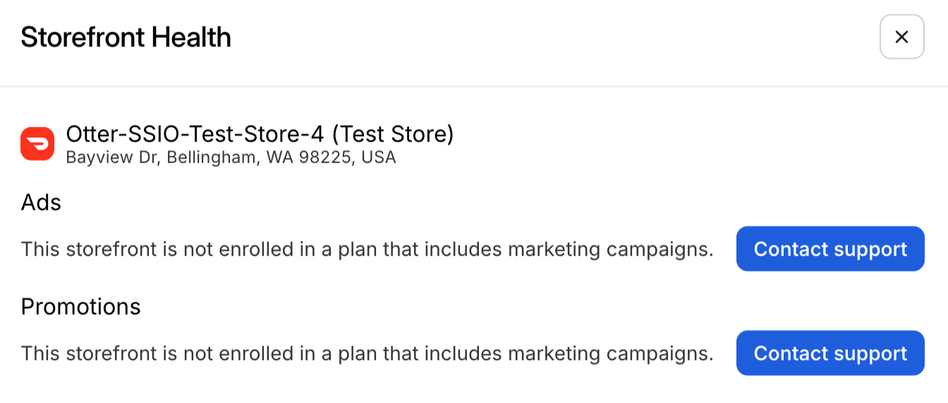 Ineligible Storefront Health