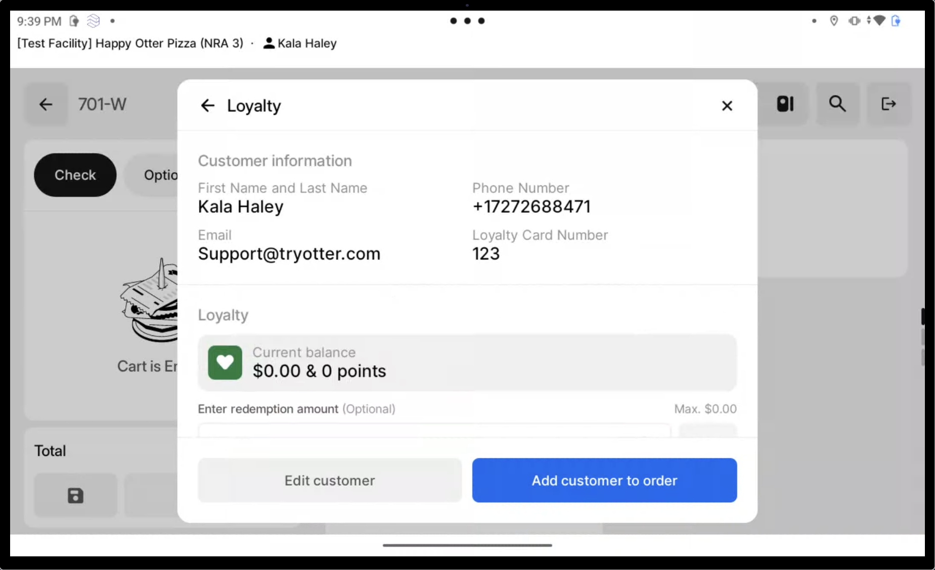 Información del Cliente de Lealtad