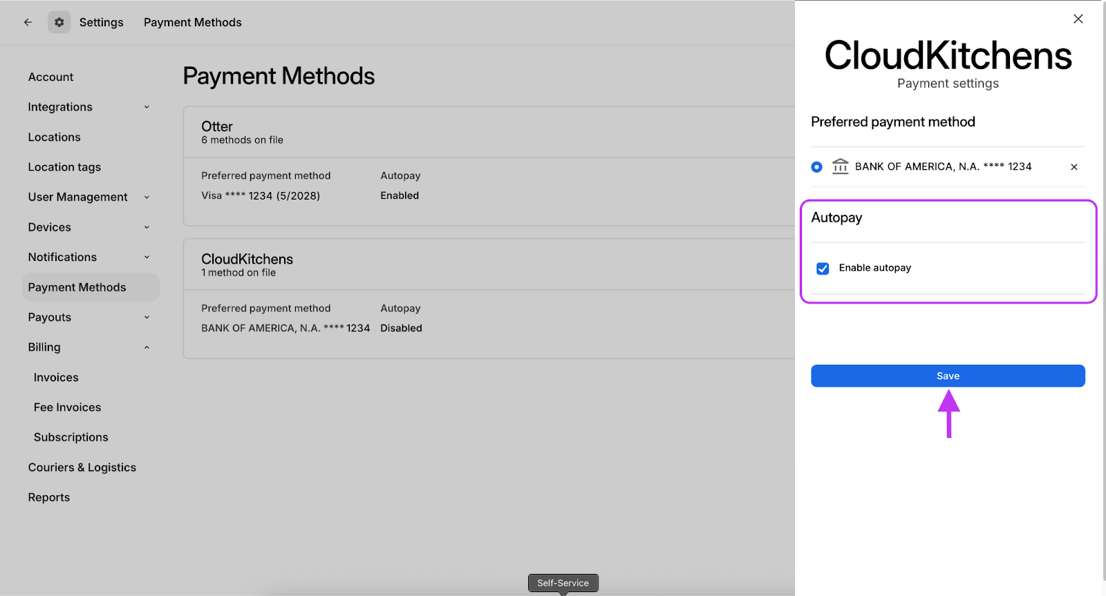 Check [Enable autopay]