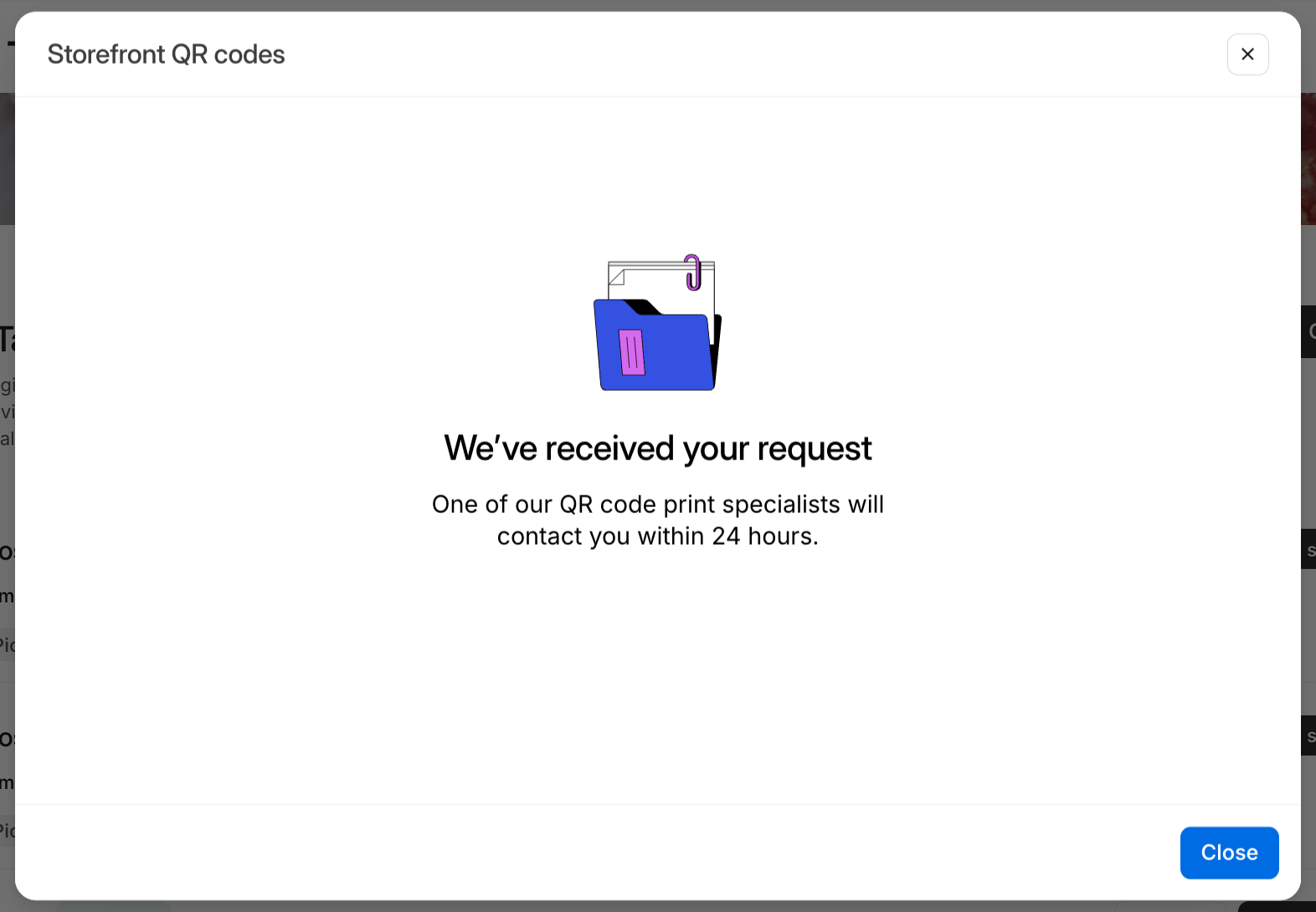 Request Confirmation QR Code
