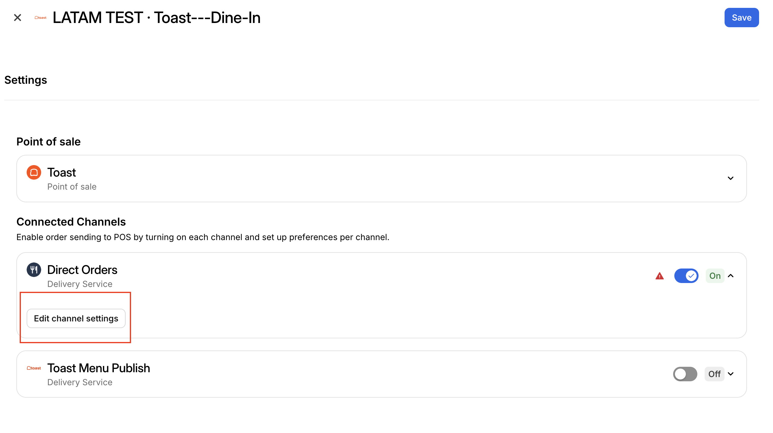 Edit channel settings