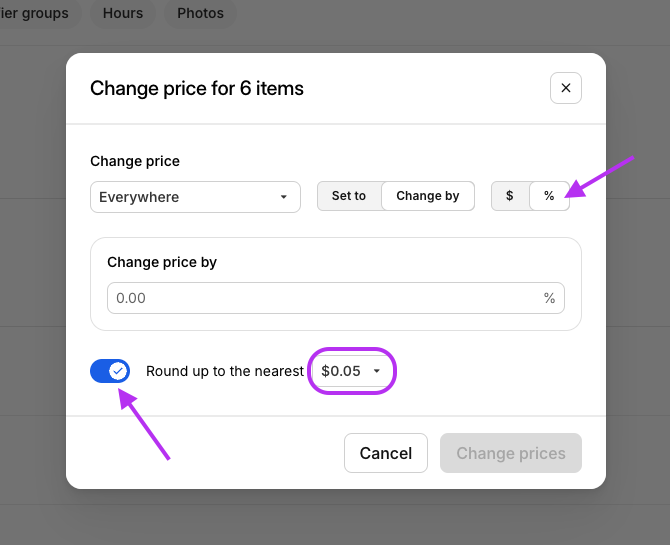 Item Price Rounding Up