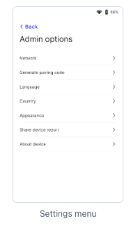 Admin Options Menu
