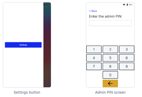 Admin PIN Screen