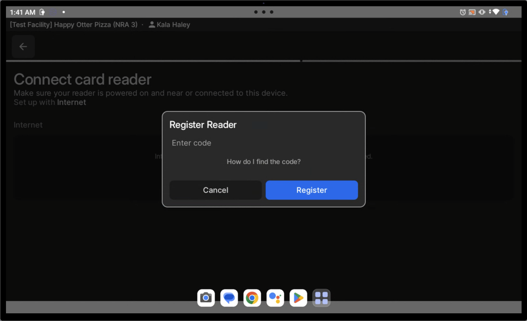Register Reader | Enter Code