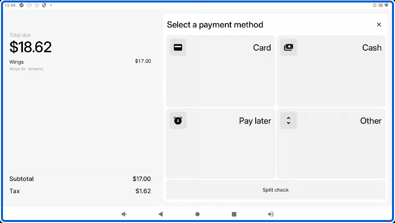 Payment Processing Screen