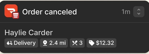 Notificación de Pedido Cancelado