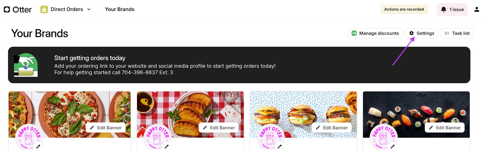 Configuración de Direct Orders