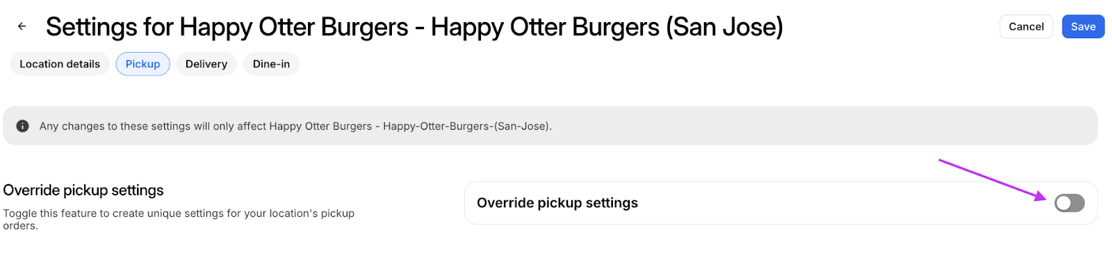 Org Override Settings