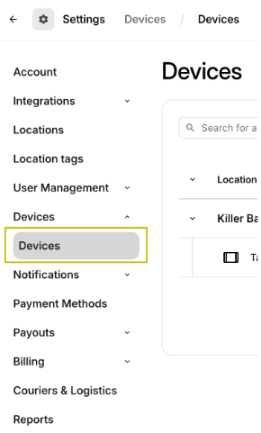 Devices in Otter Dashboard